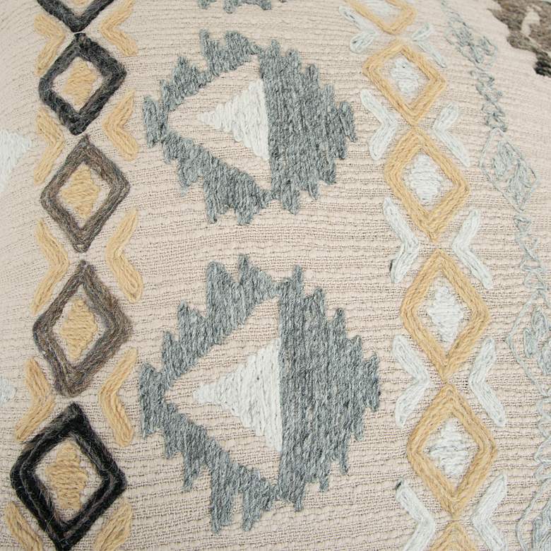 Image 4 Gray and Brown Tribal 20" x 20" Poly Filled Throw Pillow more views