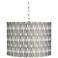 Gray and Cream 15" Wide Brushed Nickel Shaded Pendant Light