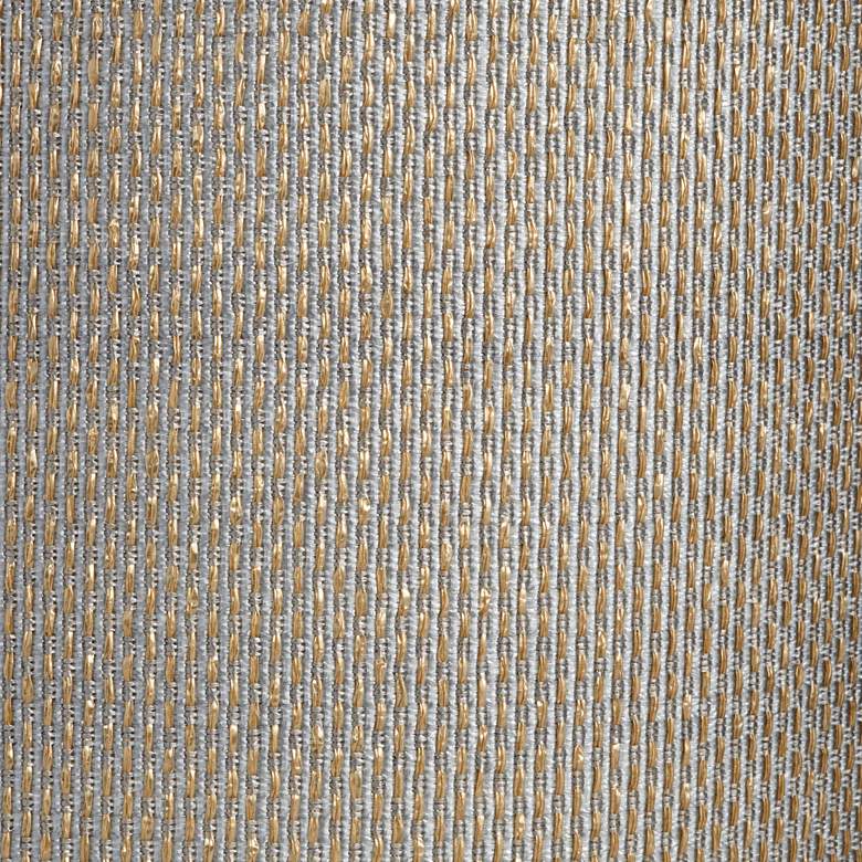 Image 2 Gray and Gold Plastic Weave Drum Shade 15x15x11 (Spider) more views