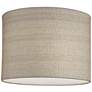 Gray and Gold Plastic Weave Drum Shade 15x15x11 (Spider)