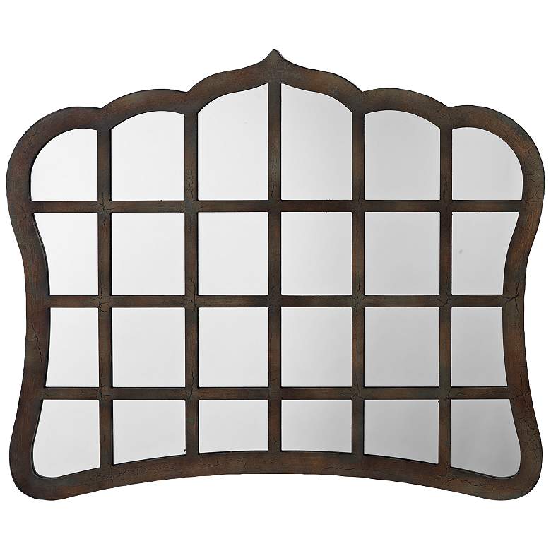 Image 1 Gray and Green 40" x 33" Window Wall Mirror