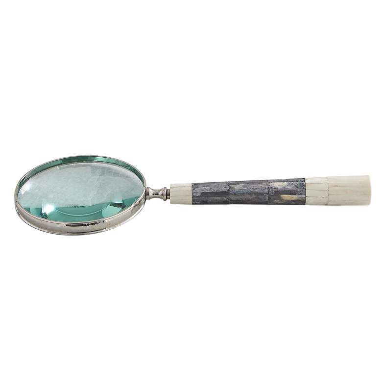 Image 1 Gray and Ivory Bone Handle Magnifying Glass