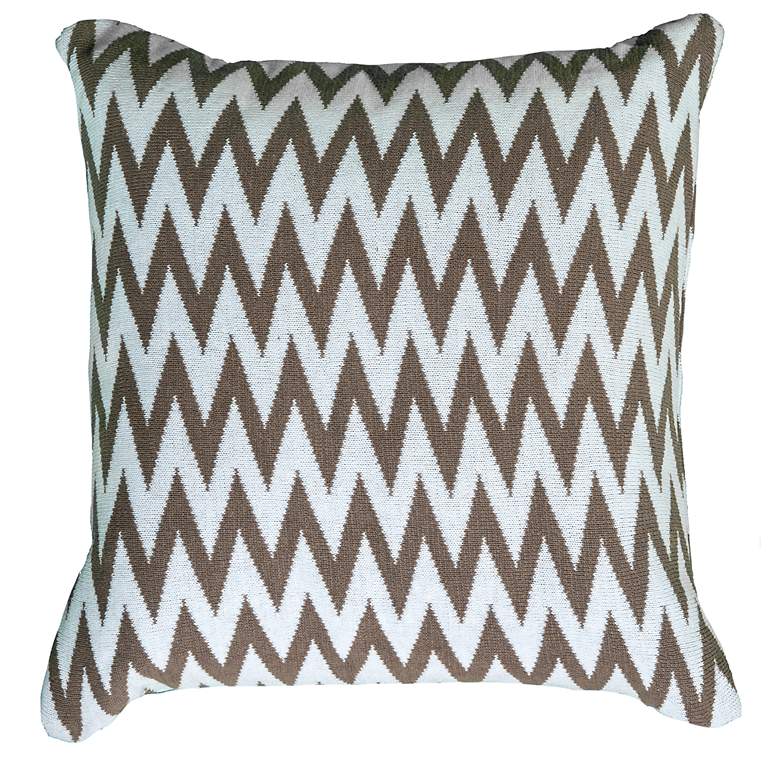 Image 1 Gray and White Woven 20 inch Square Chevron Throw Pillow