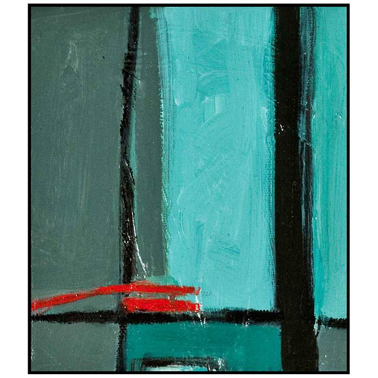 Image 1 Gray, Blue and Red Modern Abstract 29 1/2 inch High Wall Art
