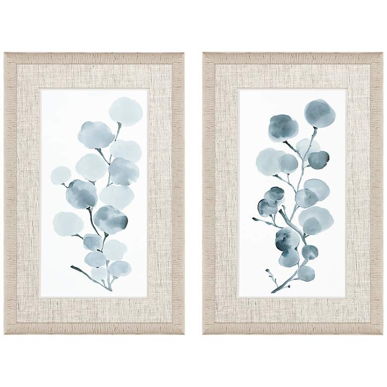 Image 1 Gray Botanical 32 inch High 2-Piece Framed Giclee Wall Art Set