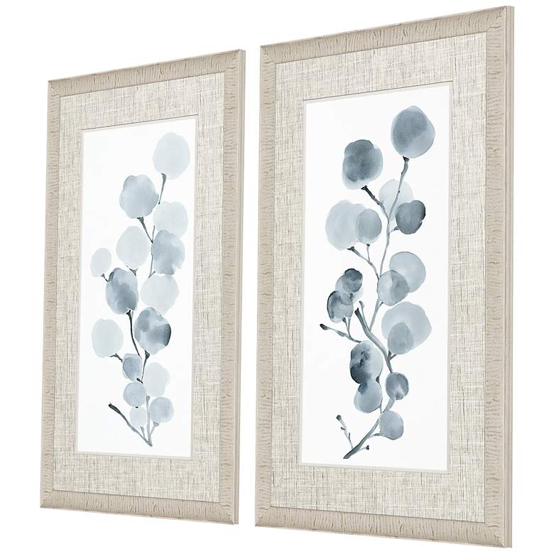 Image 3 Gray Botanical 32" High 2-Piece Framed Giclee Wall Art Set more views