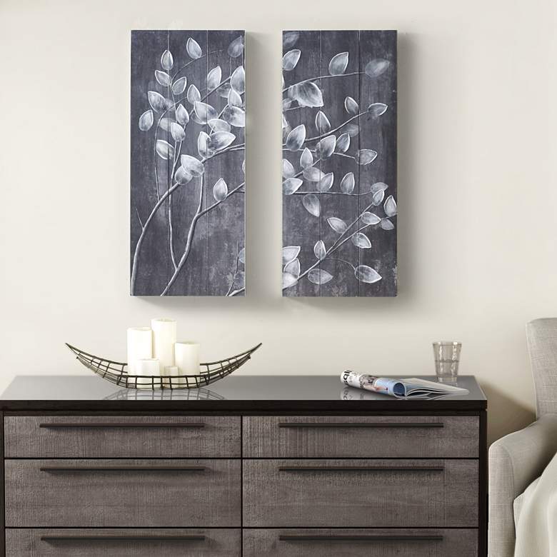 Image 1 Gray Branches 35 inch High 2-Piece Wood Wall Art Set