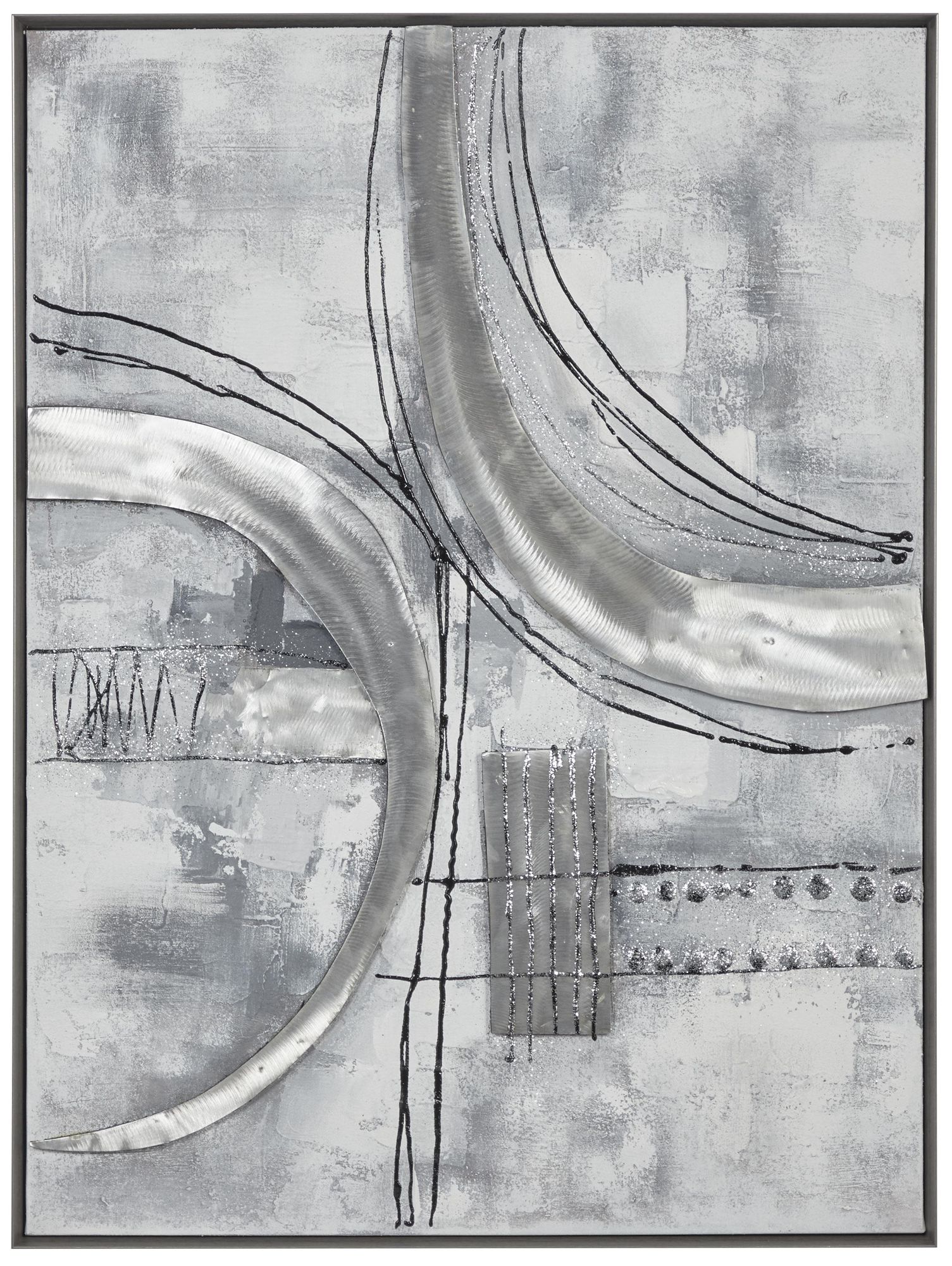 Image 2 Gray Canvas Contemporary Framed Wall Art, 40" x 2" x 30"