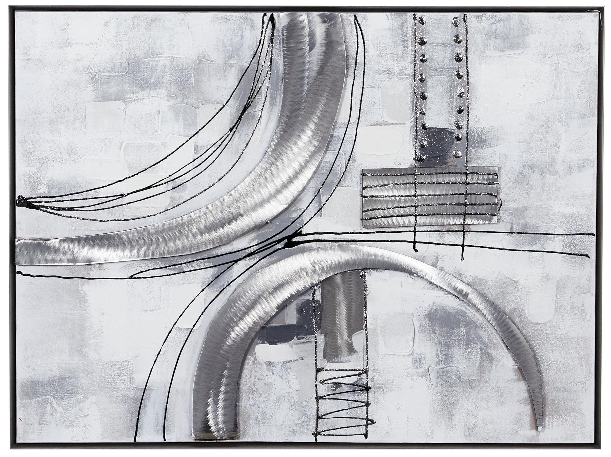 Image 6 Gray Canvas Contemporary Framed Wall Art, 40" x 2" x 30" more views