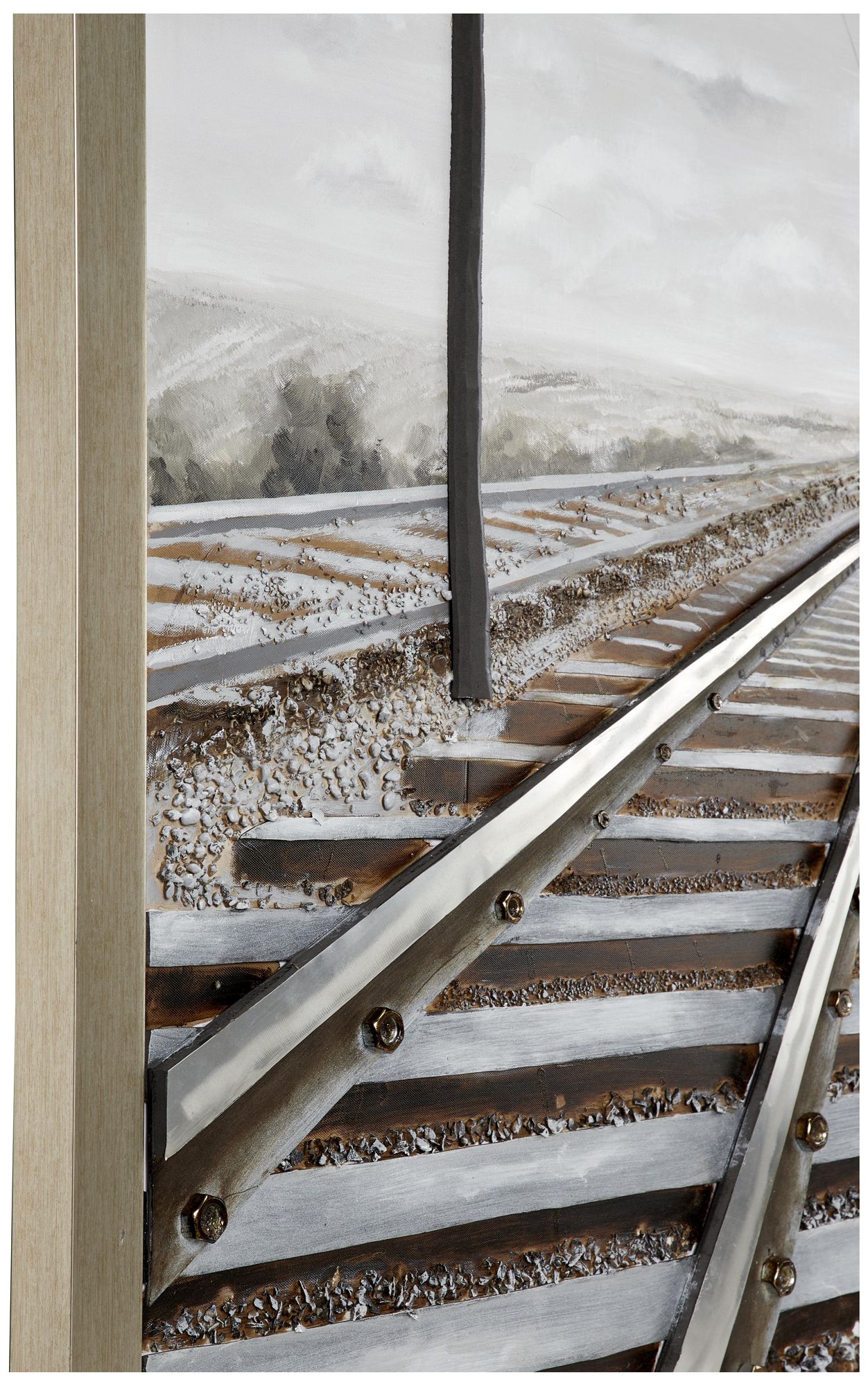 Image 3 Gray Canvas Industrial Framed Wall Art, 44" x 2" x 53" more views