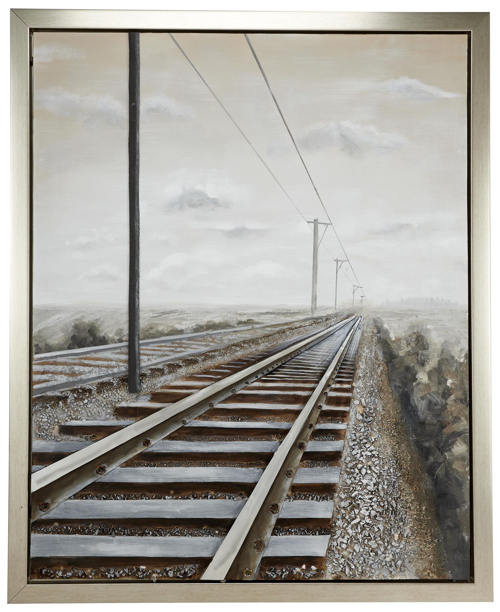 Image 6 Gray Canvas Industrial Framed Wall Art, 44" x 2" x 53" more views