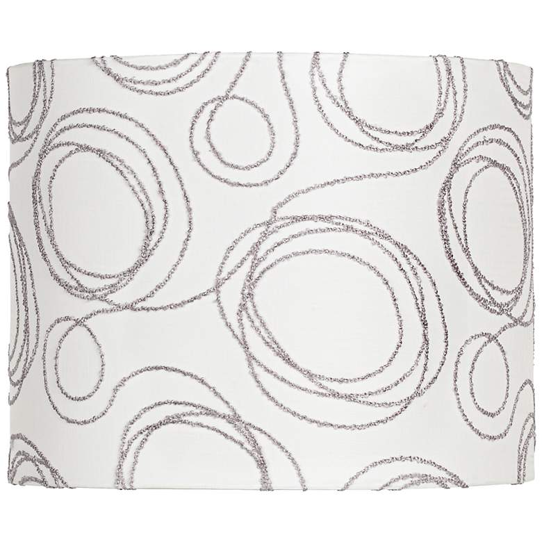 Image 1 Gray Doodles Drum Lamp Shade 14x14x11 (Spider)