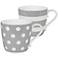 Gray Dots and Stripes 2-Piece Porcelain Mug Set