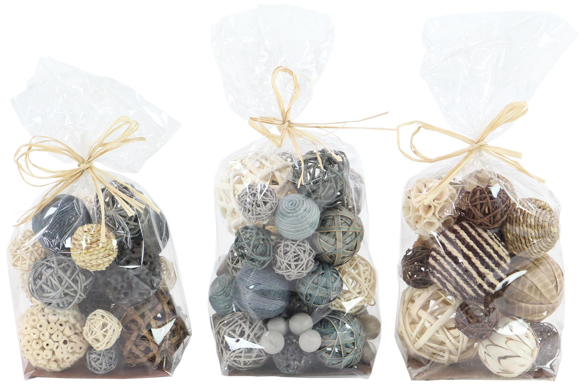 Image 2 Gray Dried Plant Coastal Orbs & Vase Filler, S/3 6"W, 11"H