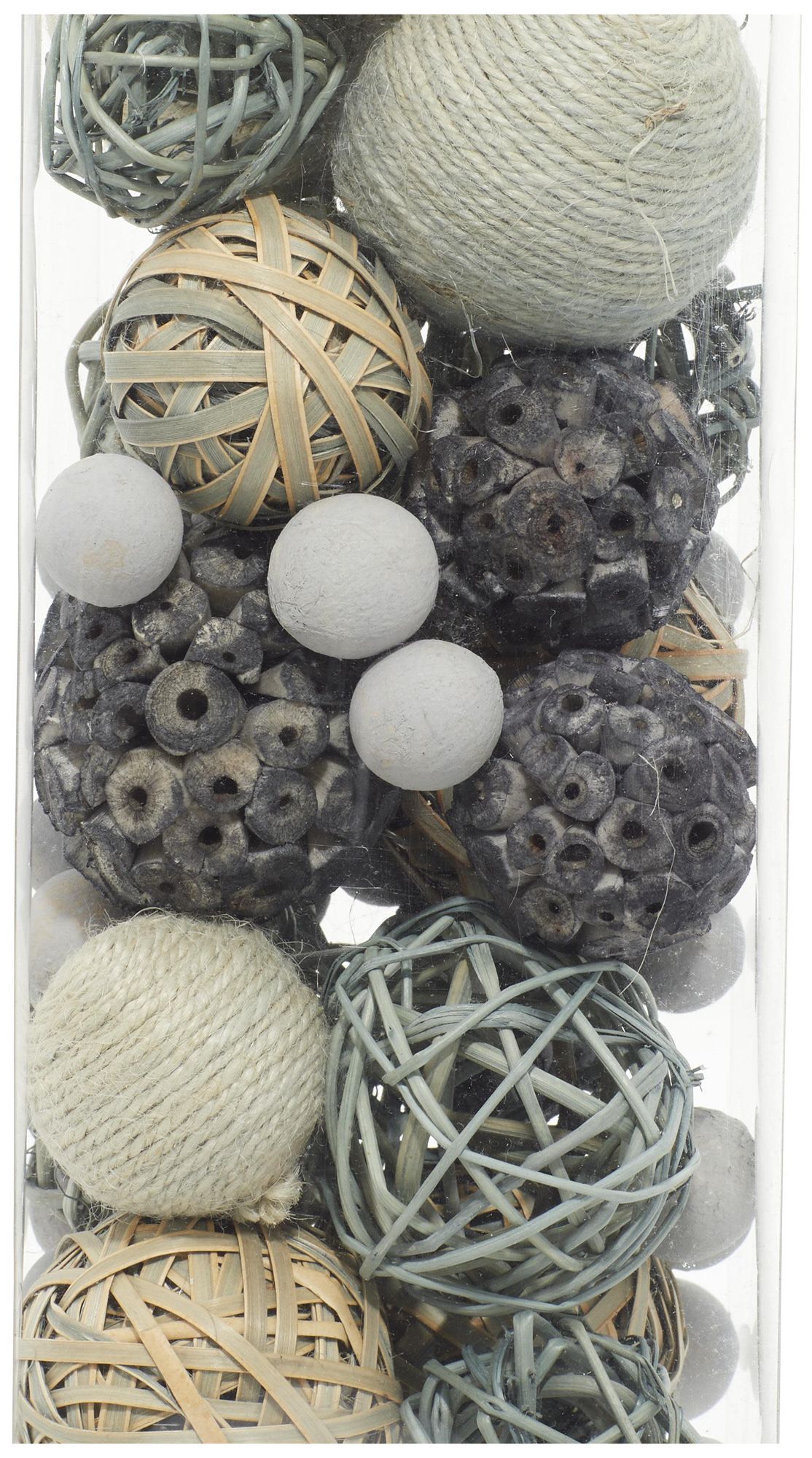 Image 3 Gray Dried Plant Coastal Orbs & Vase Filler, S/3 6"W, 11"H more views