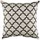 Gray Embroidered Ivory Geometric 18" Square Throw Pillow