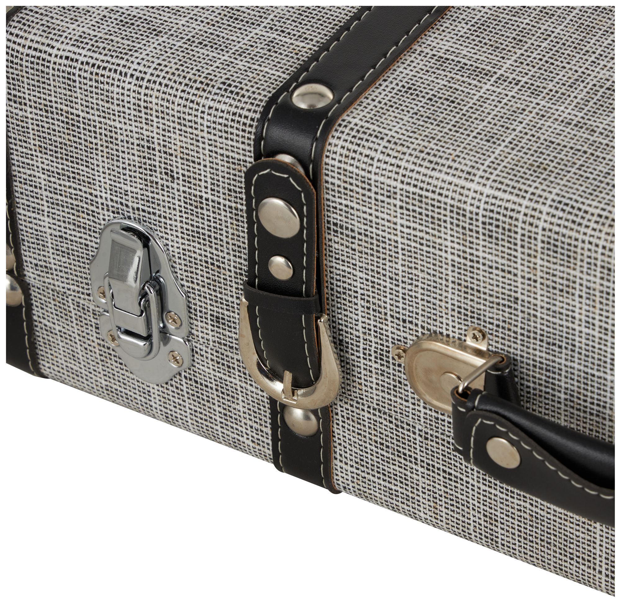 Image 3 Gray Fabric Modern Trunk, S/2 21", 19"W more views