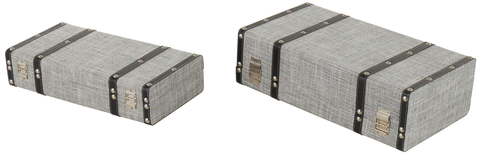 Image 5 Gray Fabric Modern Trunk, S/2 21", 19"W more views