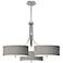 Gray Faux Silk 36" Wide Triple Shade Pendant