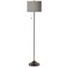 Gray Faux Silk Bronze Club Floor Lamp