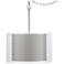 Gray Faux Silk Double Shade 18" Wide Swag Pendant