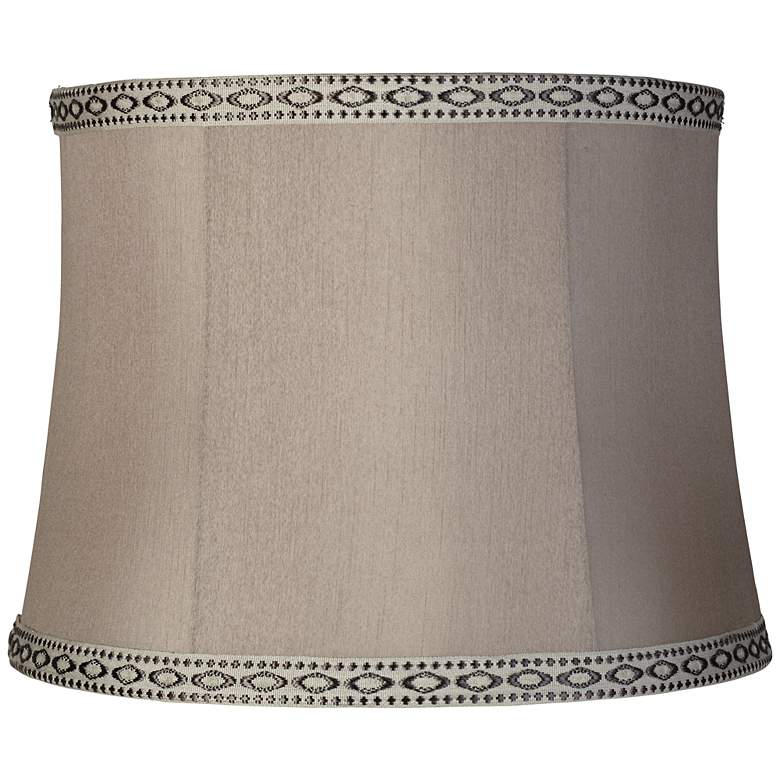 Image 1 Gray Faux Silk Lamp Shade 14x16x12 (Spider)