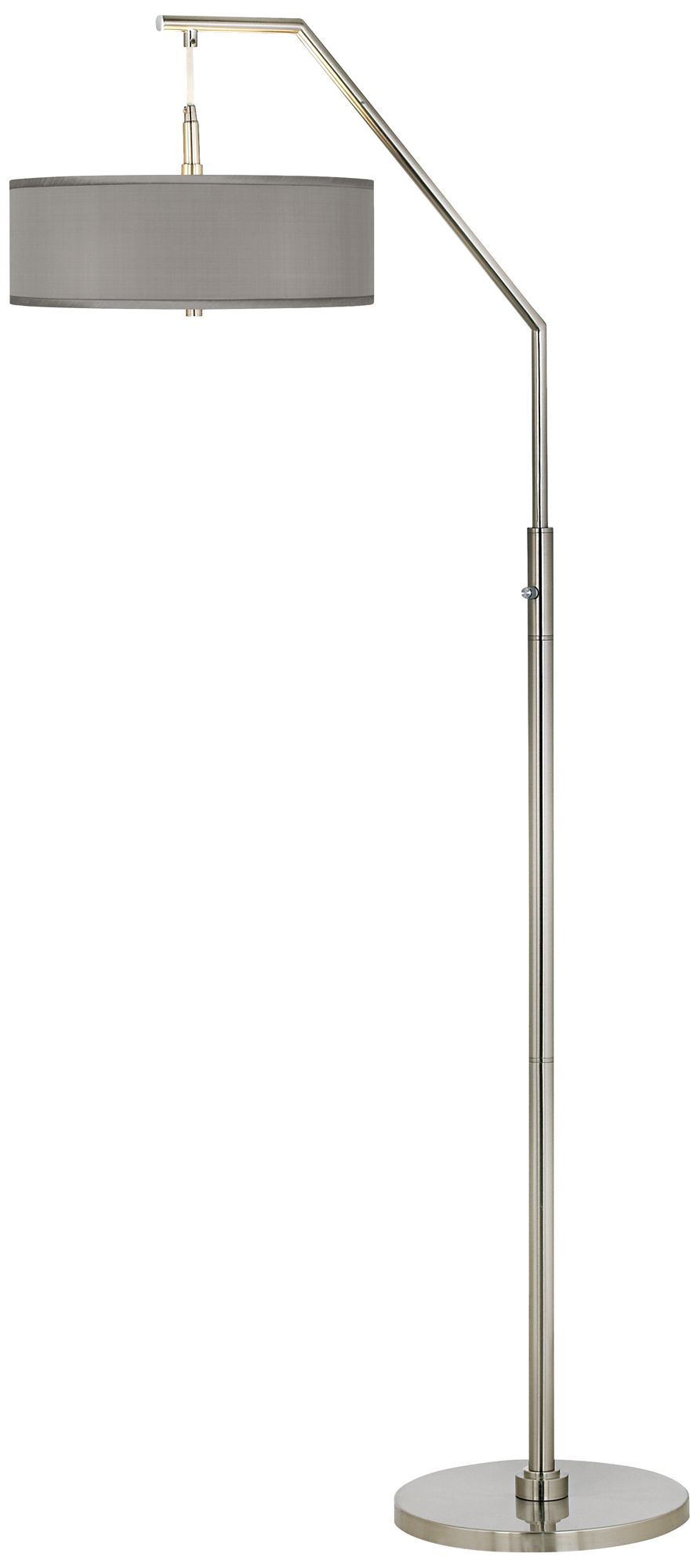 Gray Faux Silk Modern Arc Floor Lamp 81C93 Lamps Plus