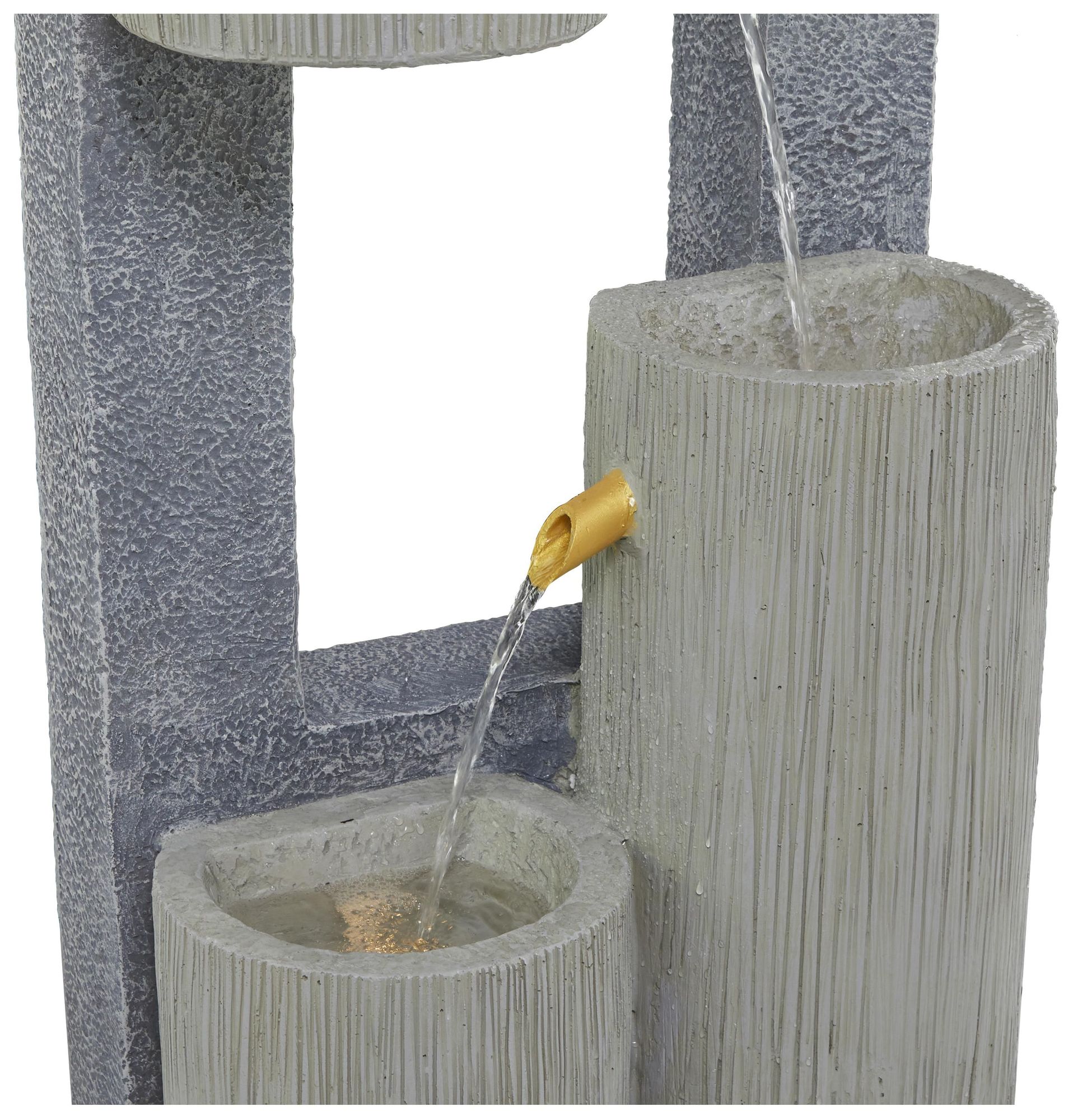 Image 3 Gray Fiberglass Contemporary Fountain, 16" x 11" x 38" more views