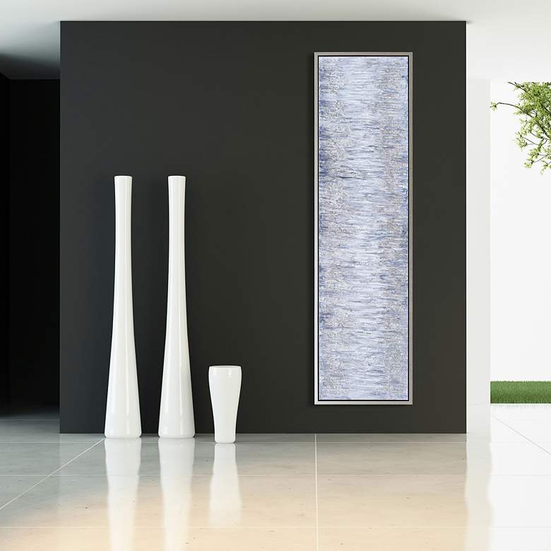 Image 7 Gray Field 72" Wide Textured Metallic Framed Canvas Wall Art more views