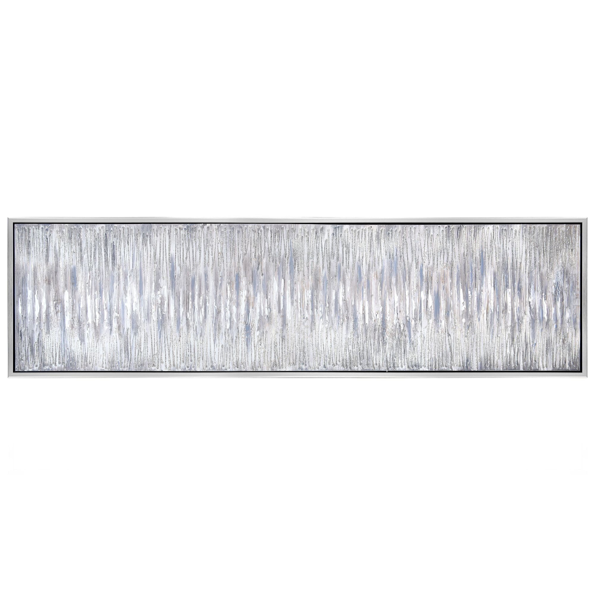 Gray Field 72" Wide Textured Metallic Framed Canvas Wall Art in scene