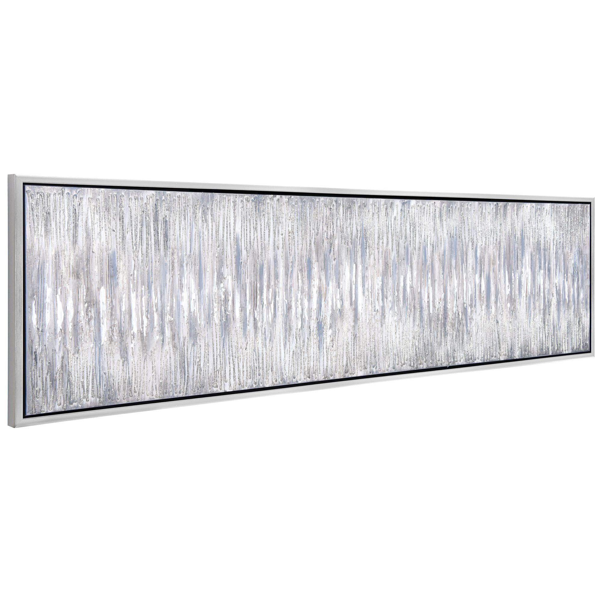 Gray Field 72" Wide Textured Metallic Framed Canvas Wall Art in scene