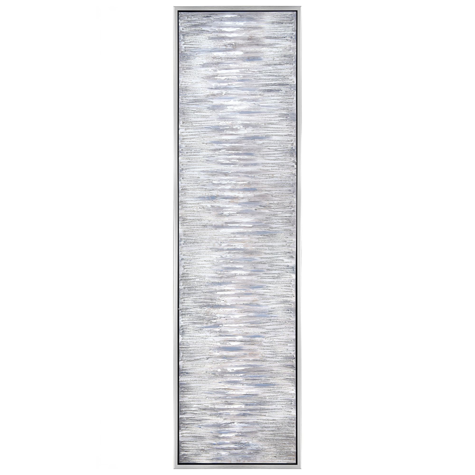 Gray Field 72" Wide Textured Metallic Framed Canvas Wall Art in scene