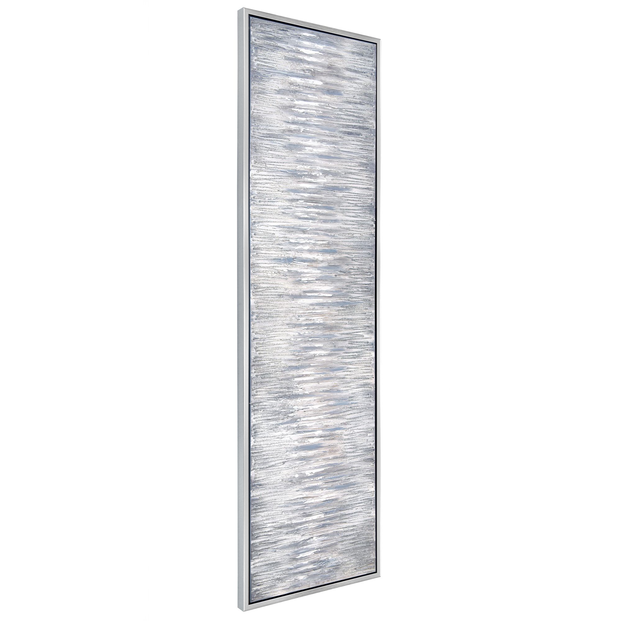 Gray Field 72" Wide Textured Metallic Framed Canvas Wall Art in scene