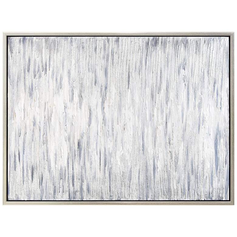 Image 1 Gray Field II Textured Glitter Hand Painted Framed Canvas Wall Art