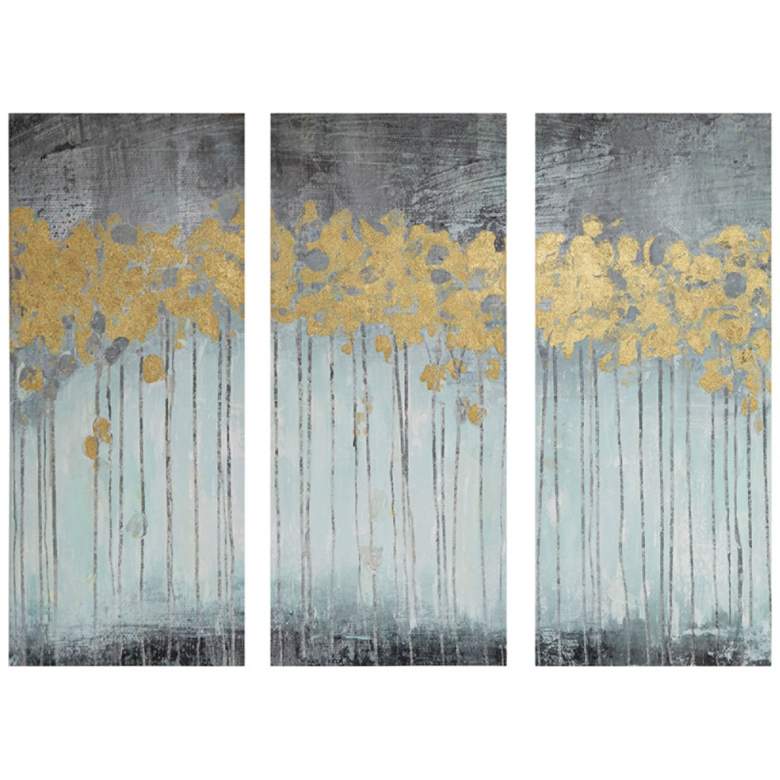 Gray Forest 35 inch High 3-Piece Gel Coat Canvas Wall Art Set