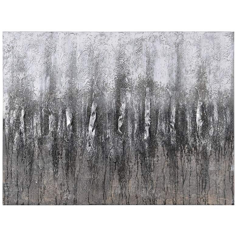 Image 3 Gray Frequency 40 inch Wide Textured Metallic Canvas Wall Art