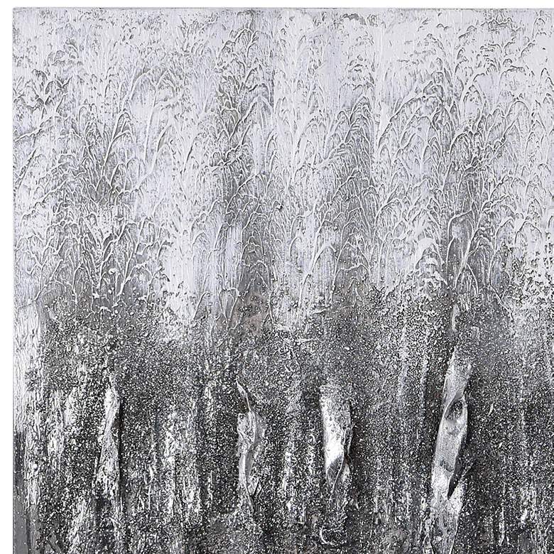 Image 4 Gray Frequency 40" Wide Textured Metallic Canvas Wall Art more views