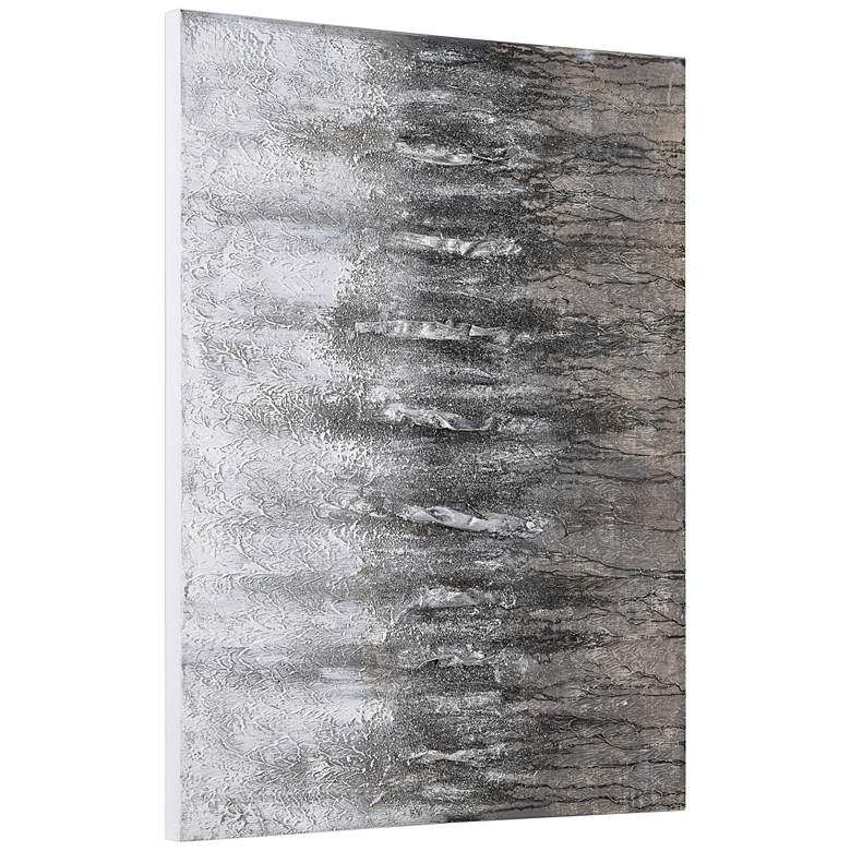 Image 5 Gray Frequency 40 inch Wide Textured Metallic Canvas Wall Art more views
