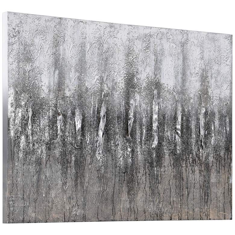 Image 7 Gray Frequency 40" Wide Textured Metallic Canvas Wall Art more views