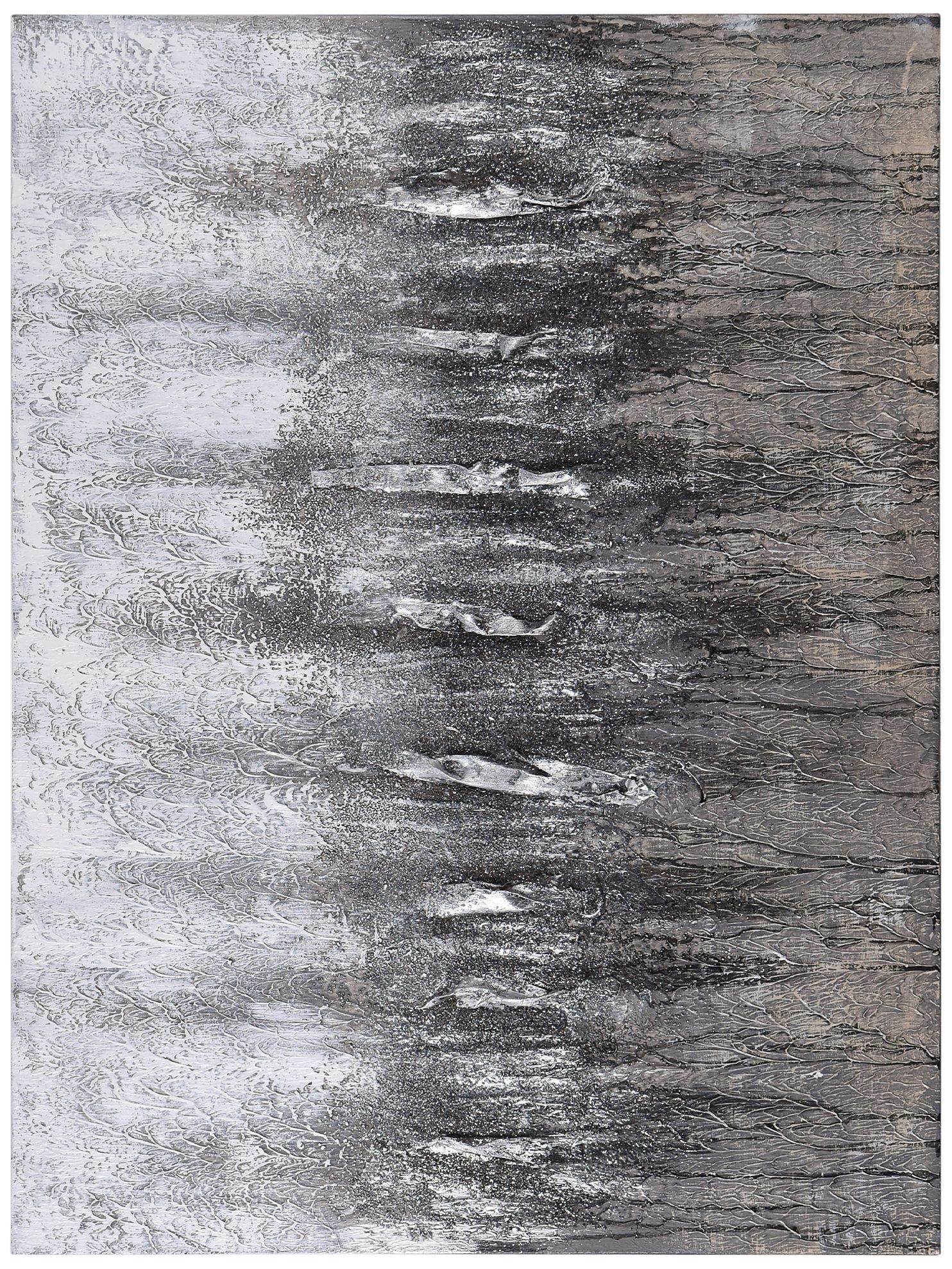 Gray Frequency 40" Wide Textured Metallic Canvas Wall Art in scene