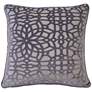 Gray Geometric Velvet 20" Square Decorative Pillow in scene