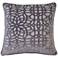 Gray Geometric Velvet 20" Square Decorative Pillow