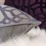 Gray Geometric Velvet 20" Square Decorative Pillow in scene