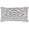 Gray Geometric Velvet 26" x 14" Decorative Filled Pillow