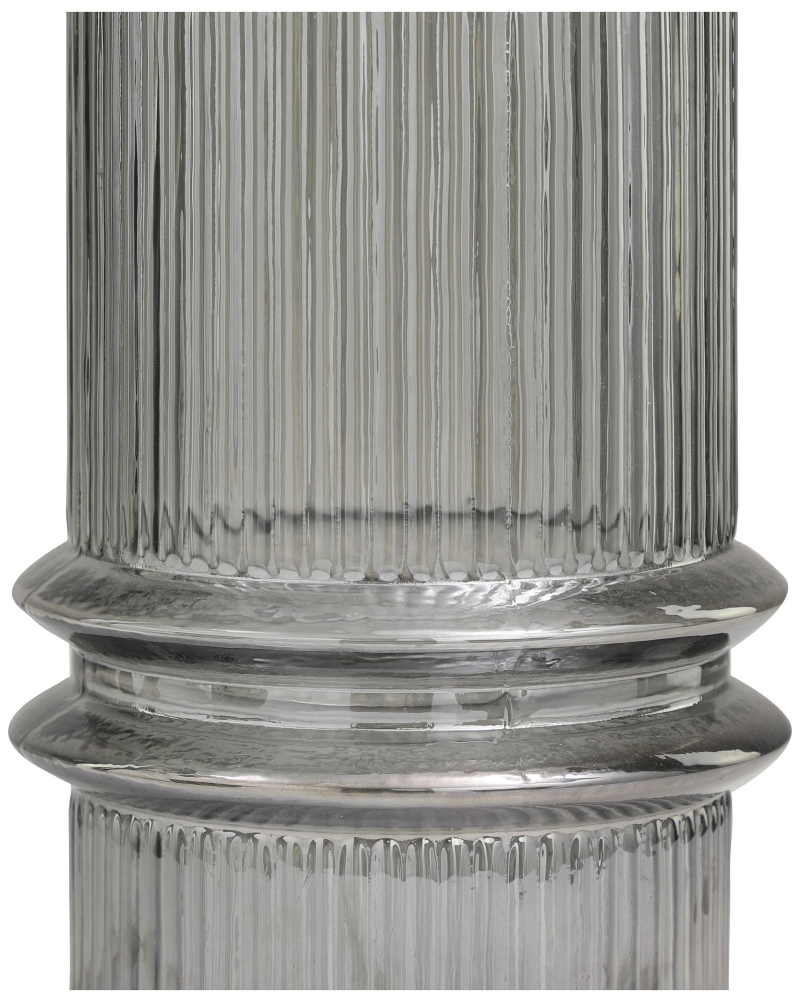 Image 2 Gray Glass Modern Candle Holder, 9" x 9" x 12" more views