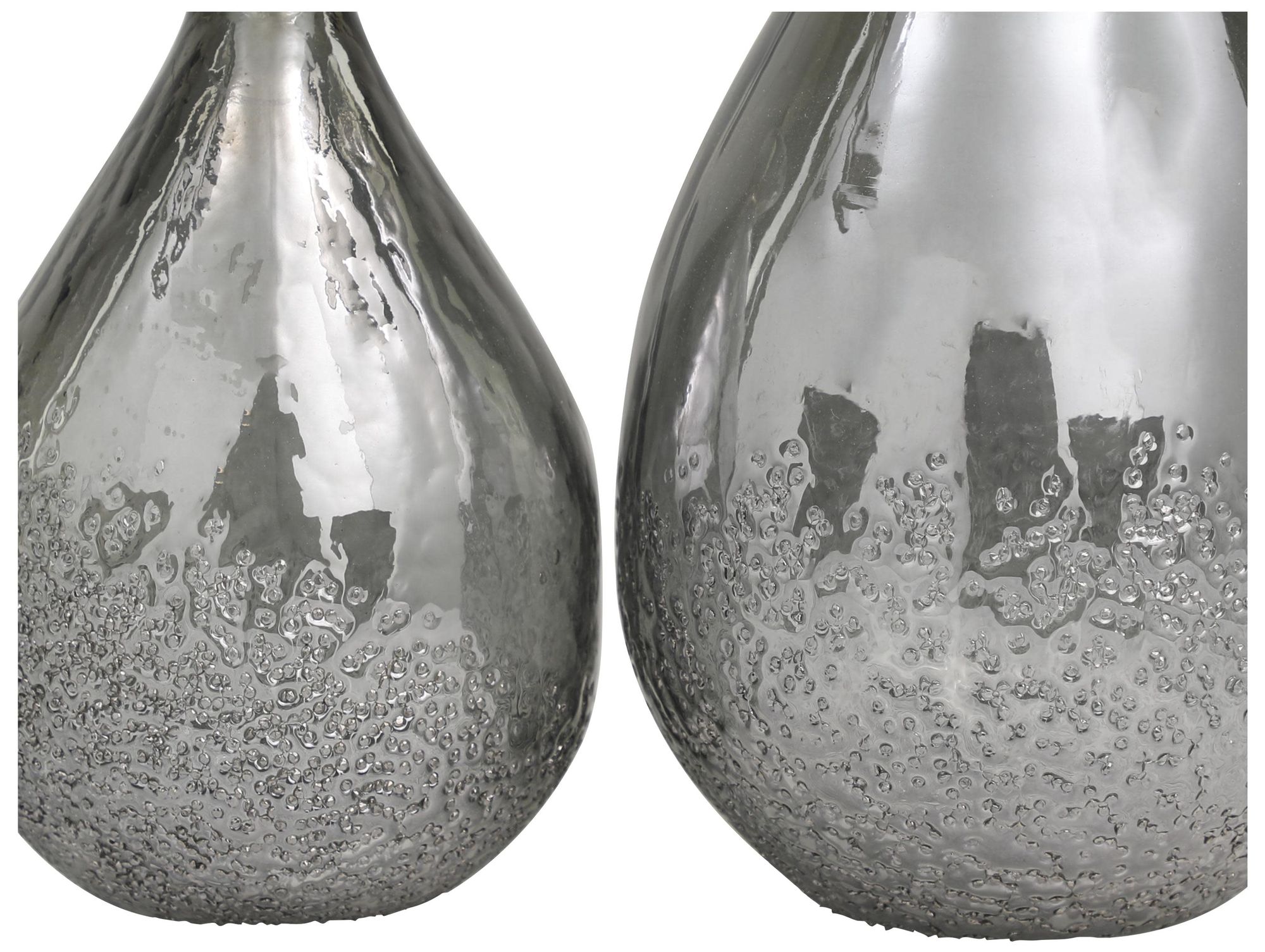 Image 3 Gray Glass Modern Vase, S/2 12", 9"H more views