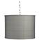 Gray Grid 15" Wide Brushed Nickel Shaded Pendant Light
