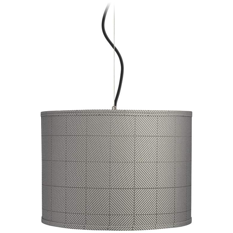 Image 1 Gray Grid Shade 15" Wide Pendant Light