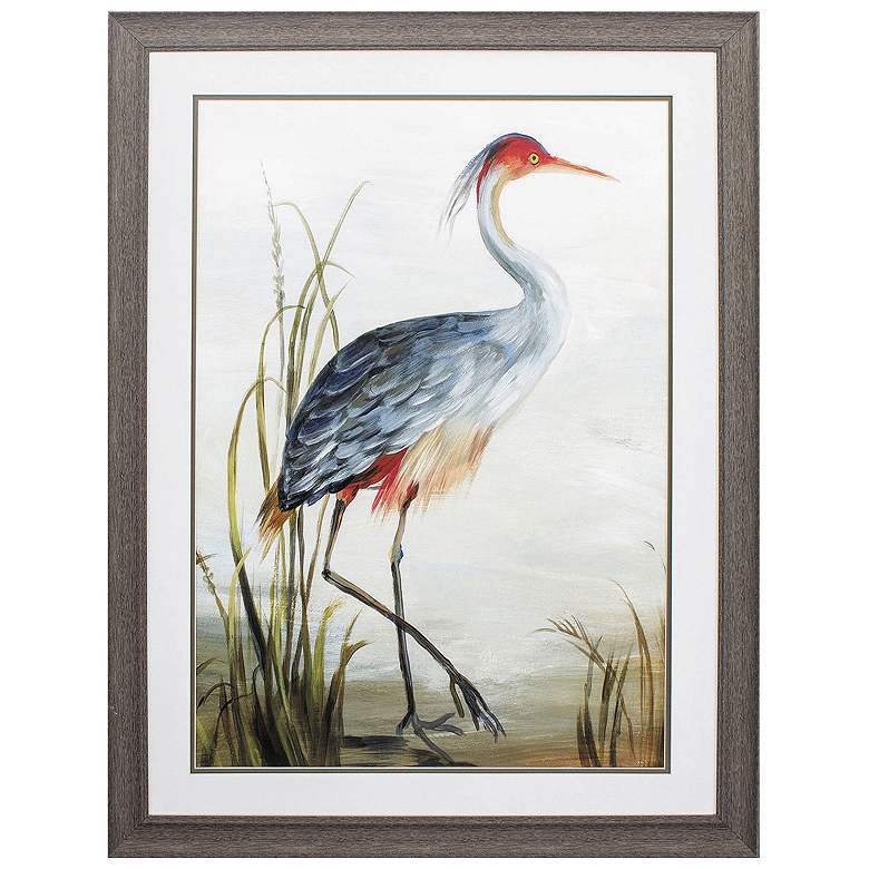 Image 1 Gray Heron 27"W x 36"H Framed Art