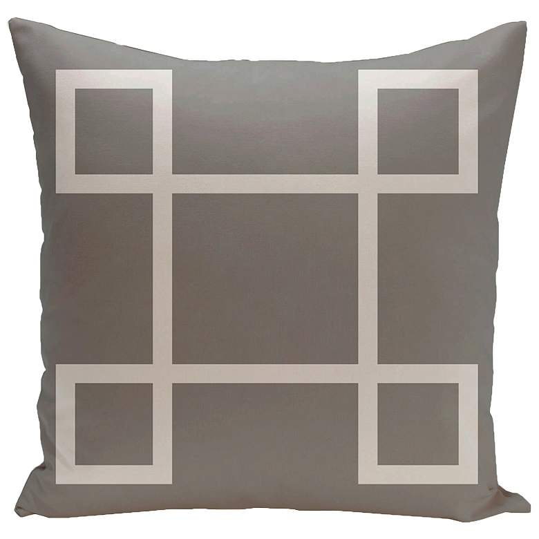 Image 1 Gray Intersect 20 inch Square Outdoor Pillow